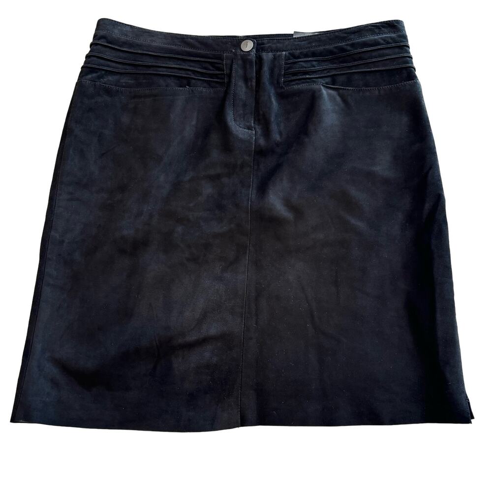 John Varvatos Black Goat Suede Mini Skirt 40